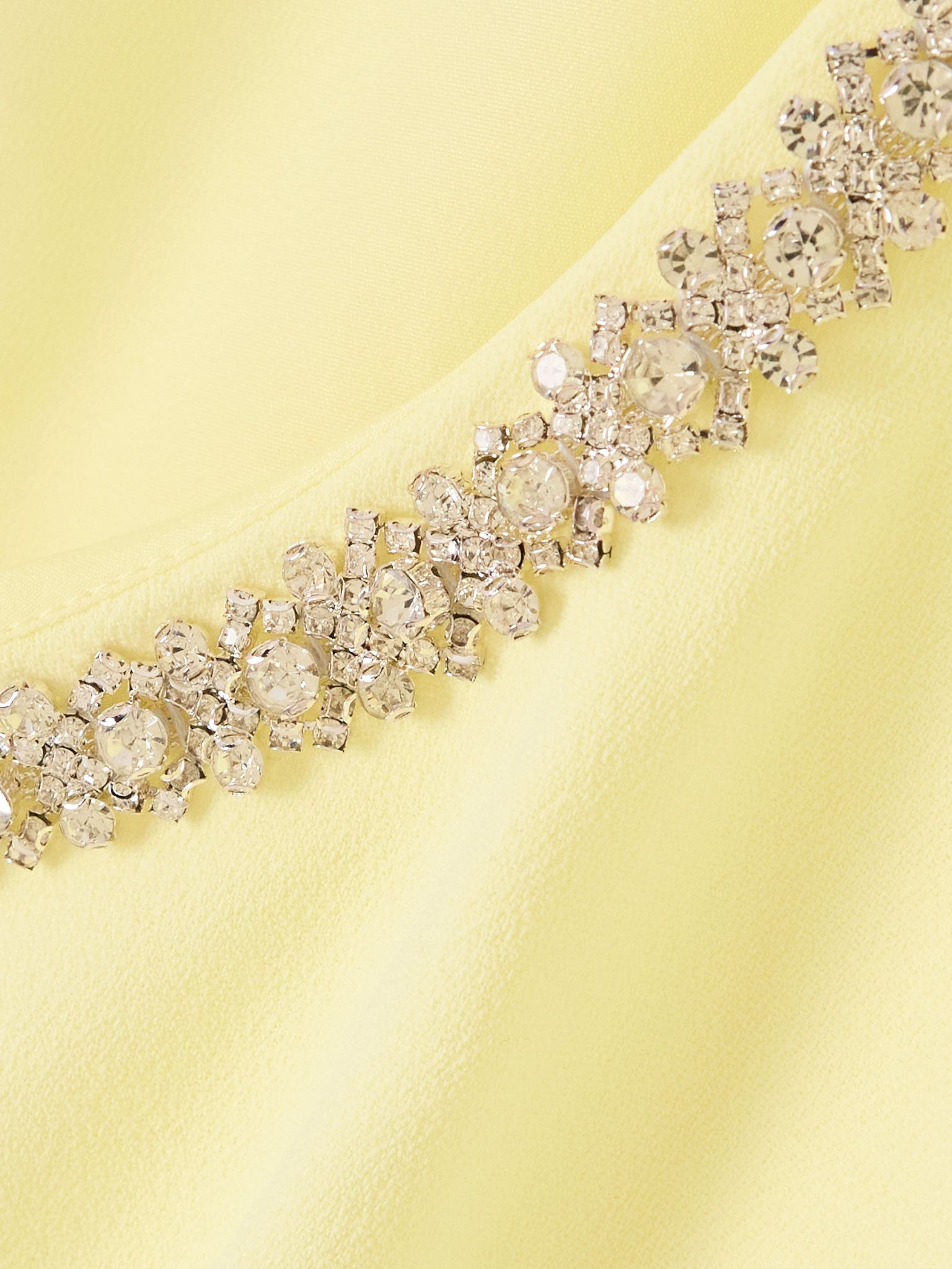 Crystal-embellished crepe mini dress Yellow - 4