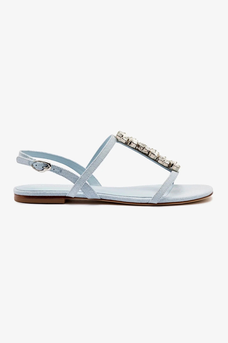 Calypso Flat Sandal In Maya Denim and Crystals 1