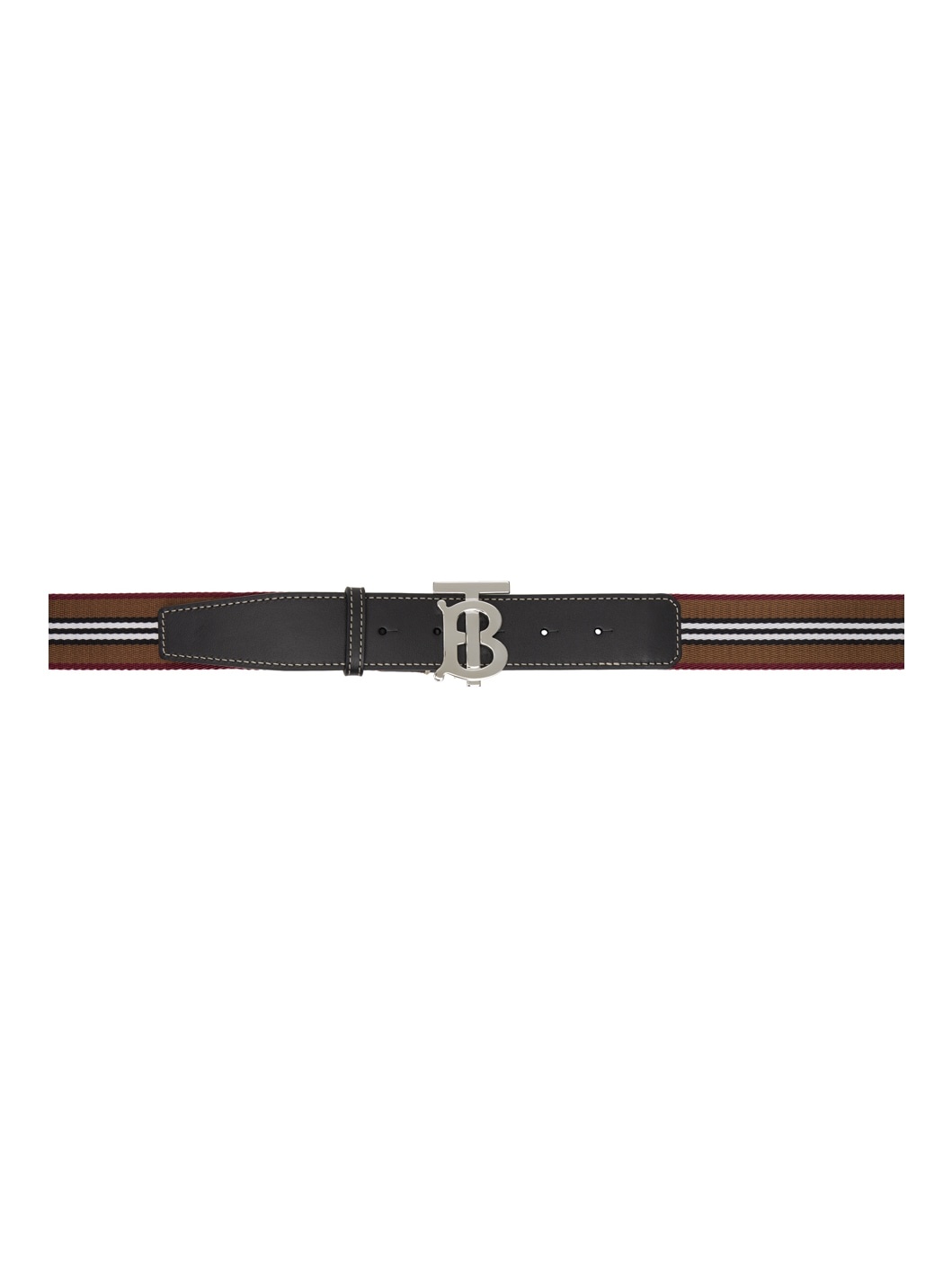 Brown Icon Stripe Belt - 1