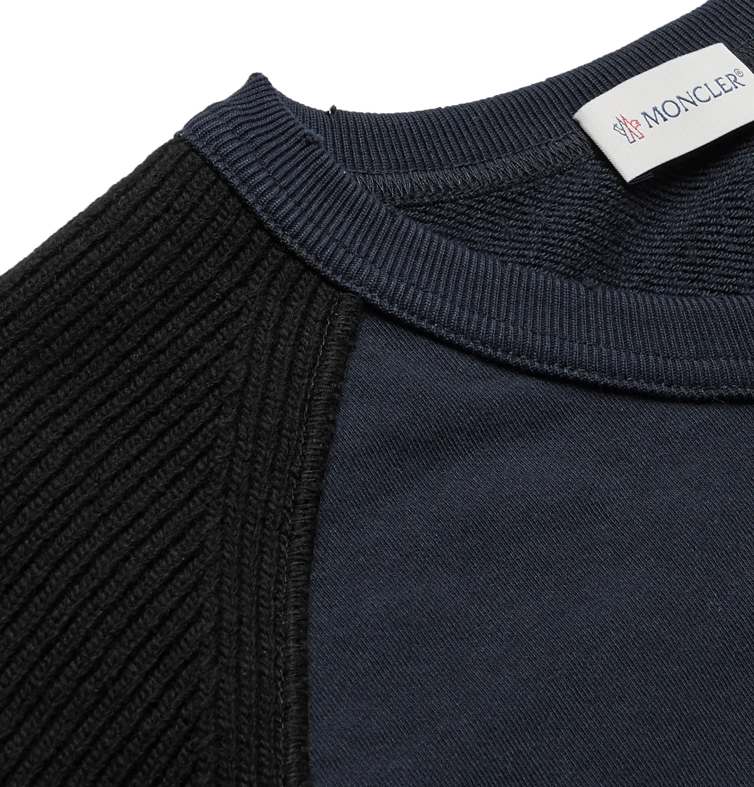 1 Moncler JW Anderson Logo-Embroidered Virgin Wool and Loopback Cotton-Jersey Sweatshirt - 5