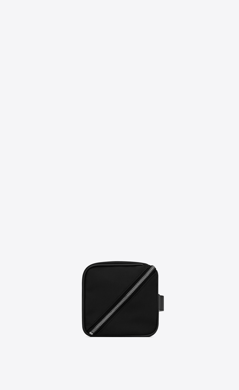 SAINT LAURENT saint laurent paris cube trousse in econyl® regenerated nylon outlook