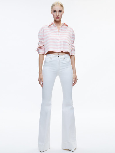 Alice + Olivia FINELY CROPPED OVERSIZED BUTTON DOWN SHIRT outlook