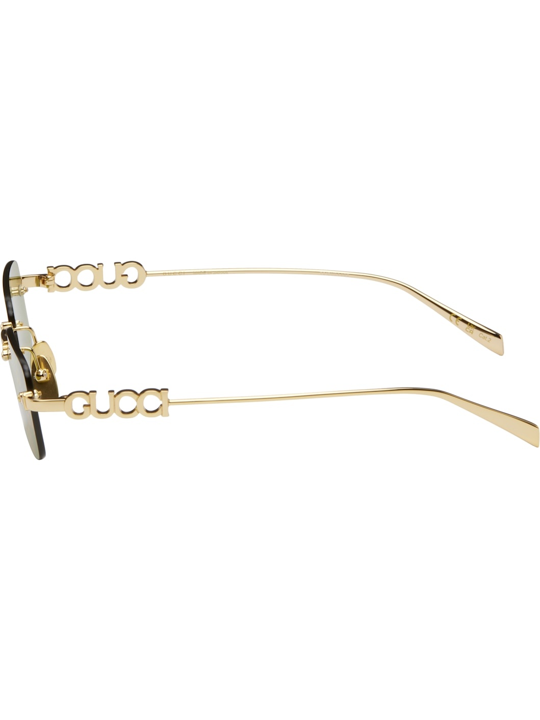 Gold Rectangular Frame Sunglasses - 3