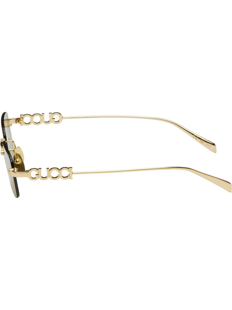 Gold Rectangular Frame Sunglasses 3