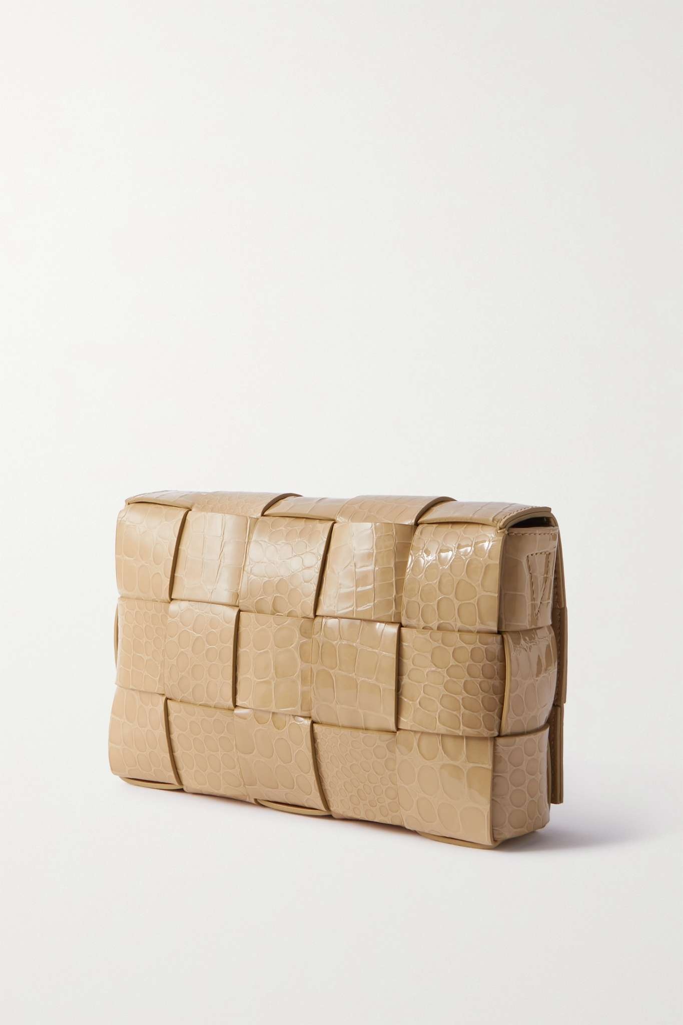 Cassette intrecciato croc-effect leather shoulder bag - 3