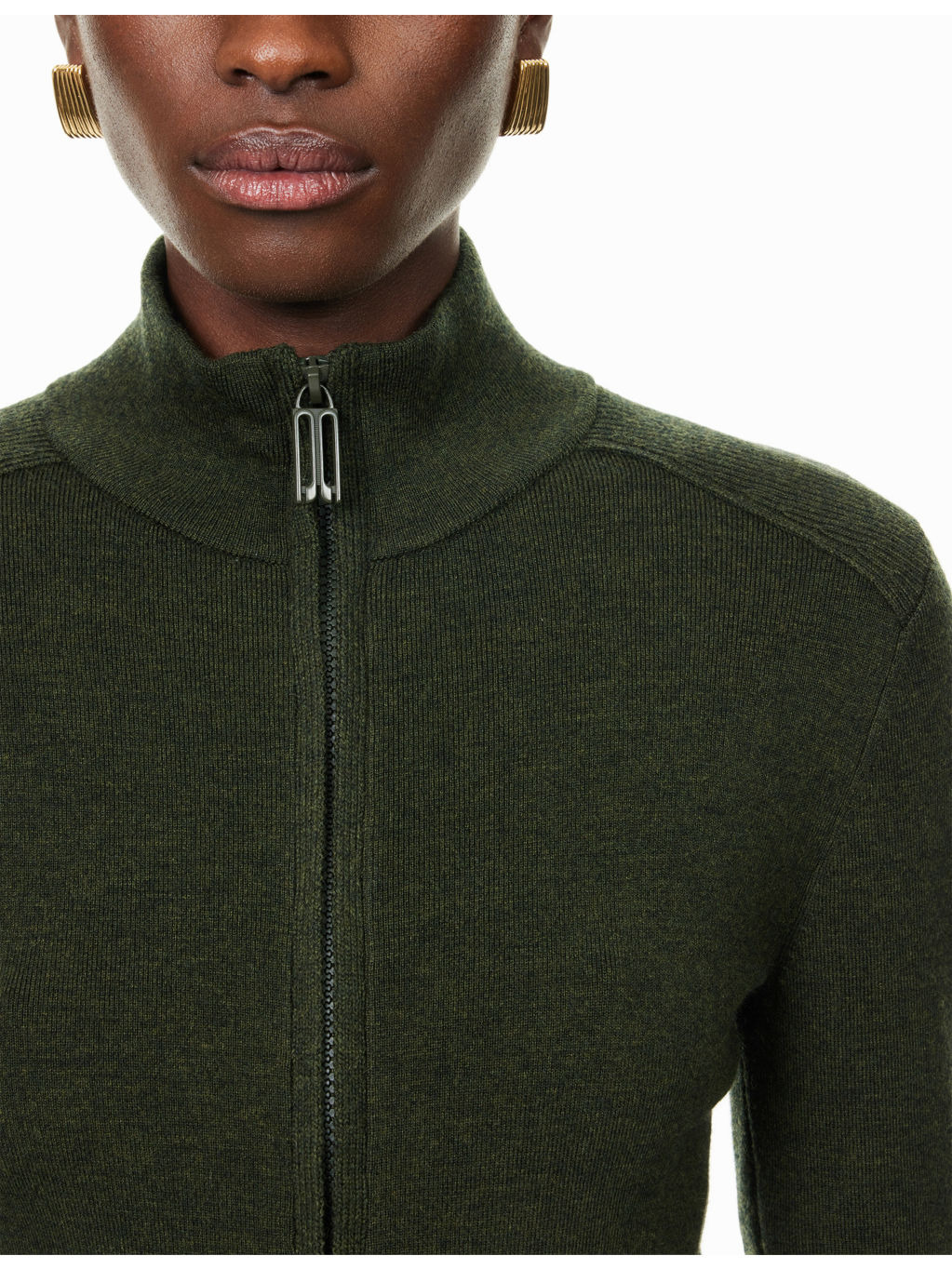 Slim-Fit High-Neck Stretch-Wool Blend Top - 5