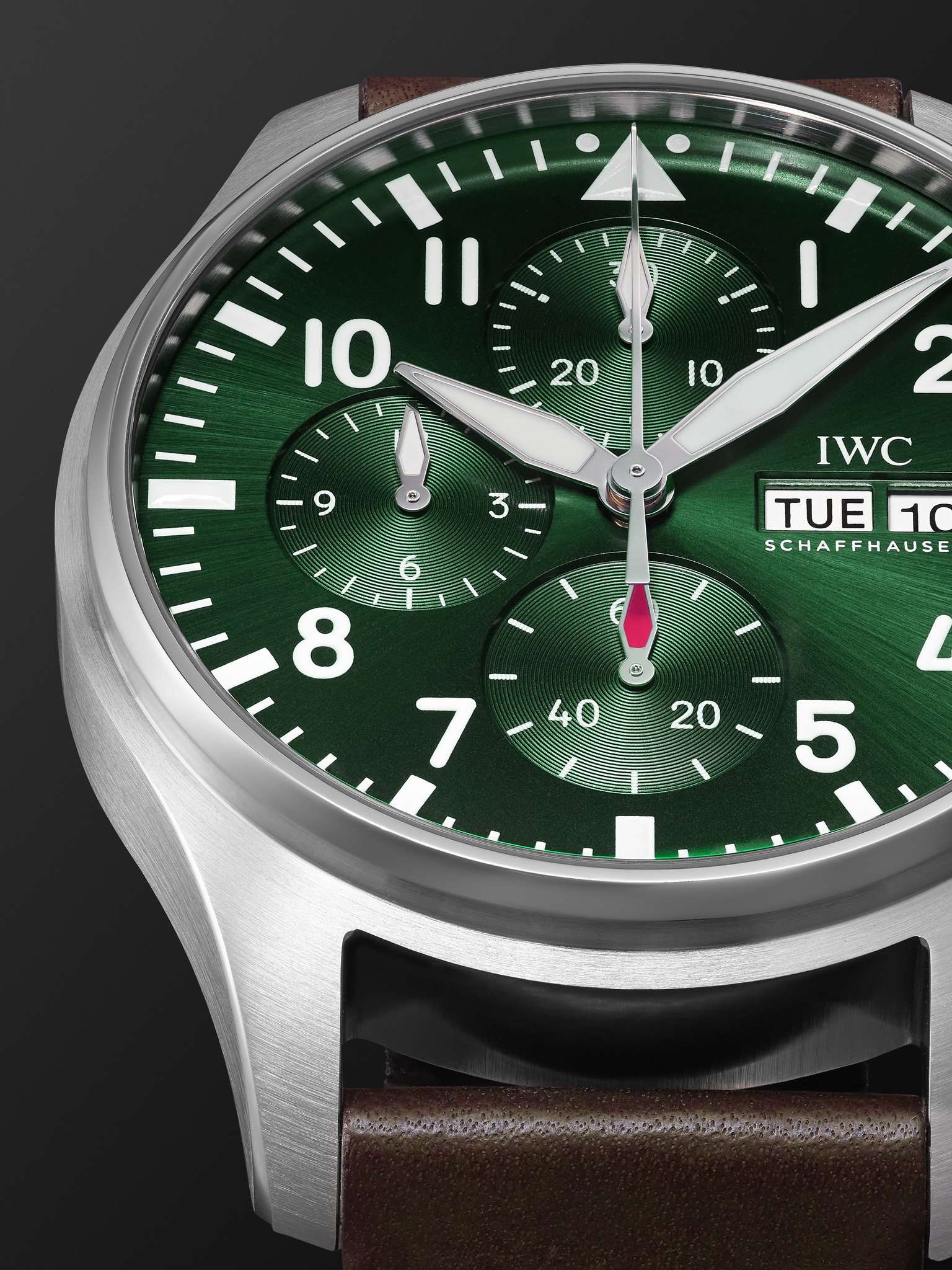 Pilot's Automatic Chronograph 43mm Stainless Steel and Leather Watch, Ref. No. IW378005 - 6
