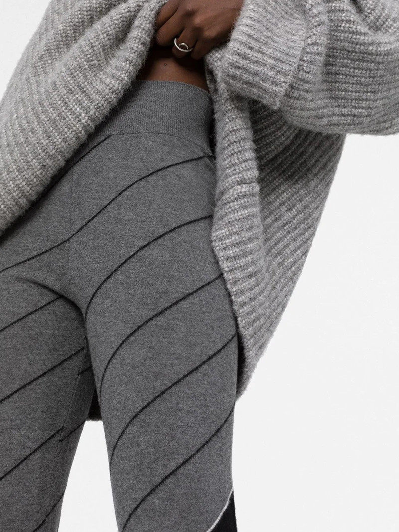 diagonal-stripe wool flared trousers 3