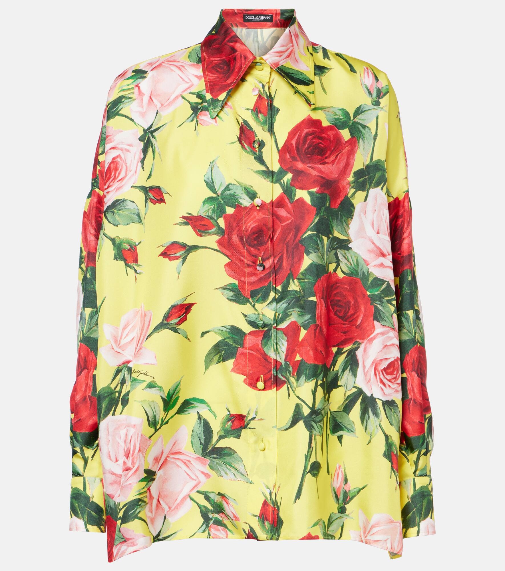 Floral silk shirt - 1