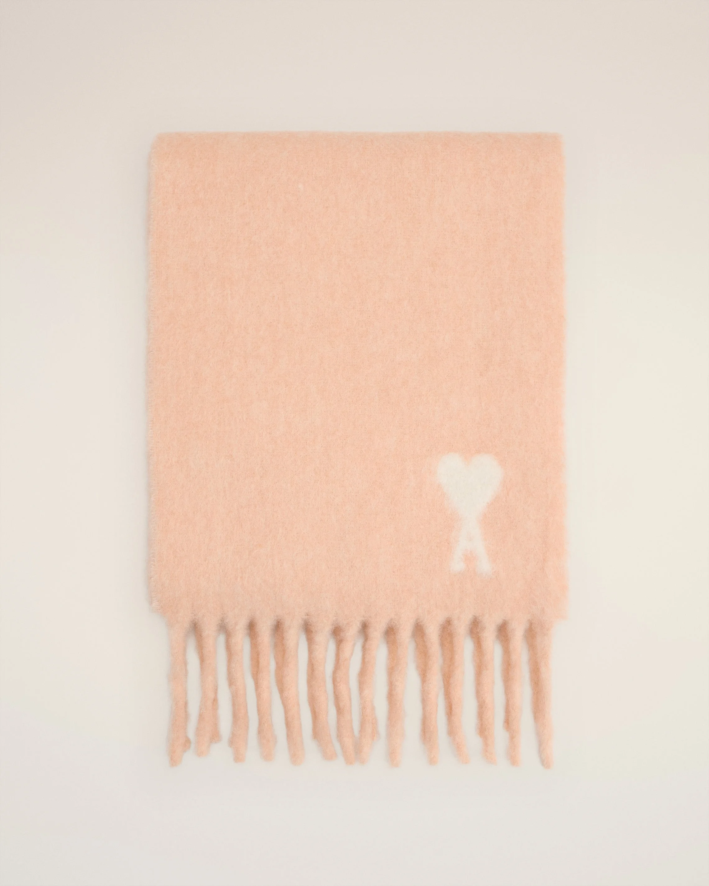PINK ALPACA OFF WHITE AMI DE COEUR SCARF - 1