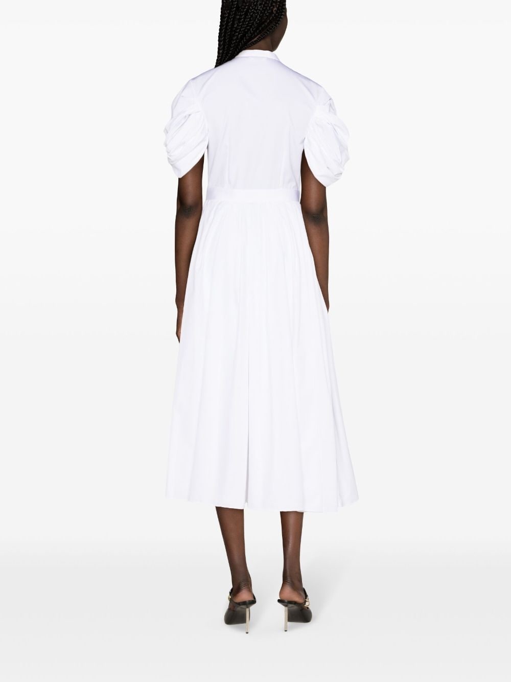 ruched cotton shirtdress - 4