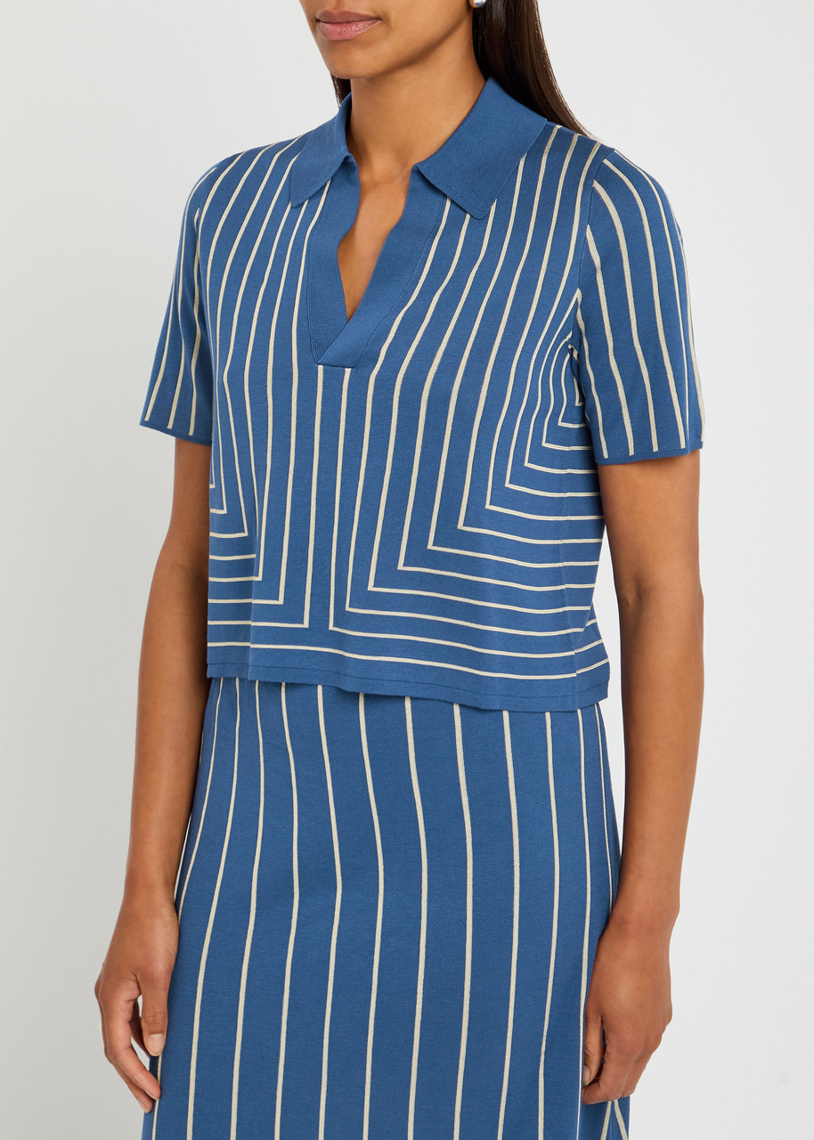 Joseph Striped-jacquard Stretch-knit top - 2