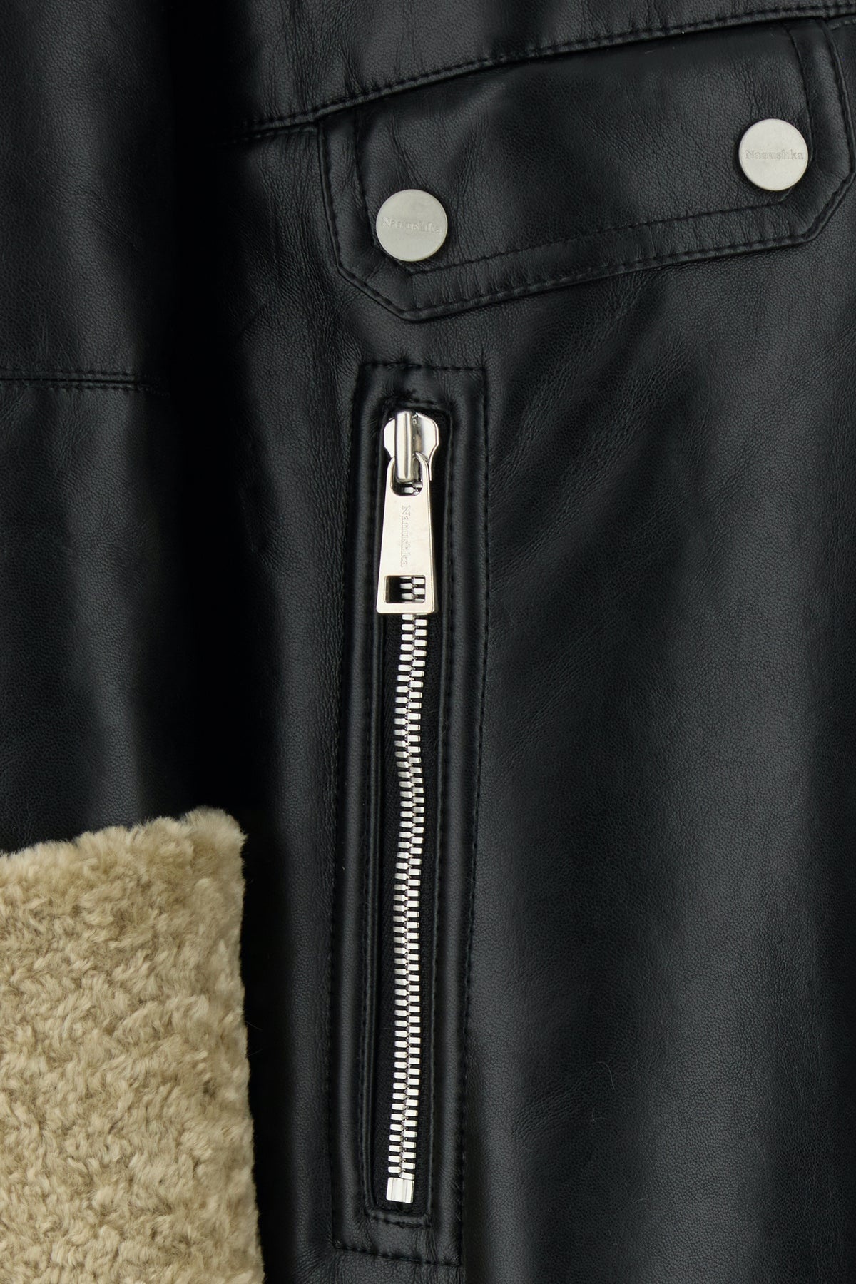 Black synthetic leather Liesel coat - 3