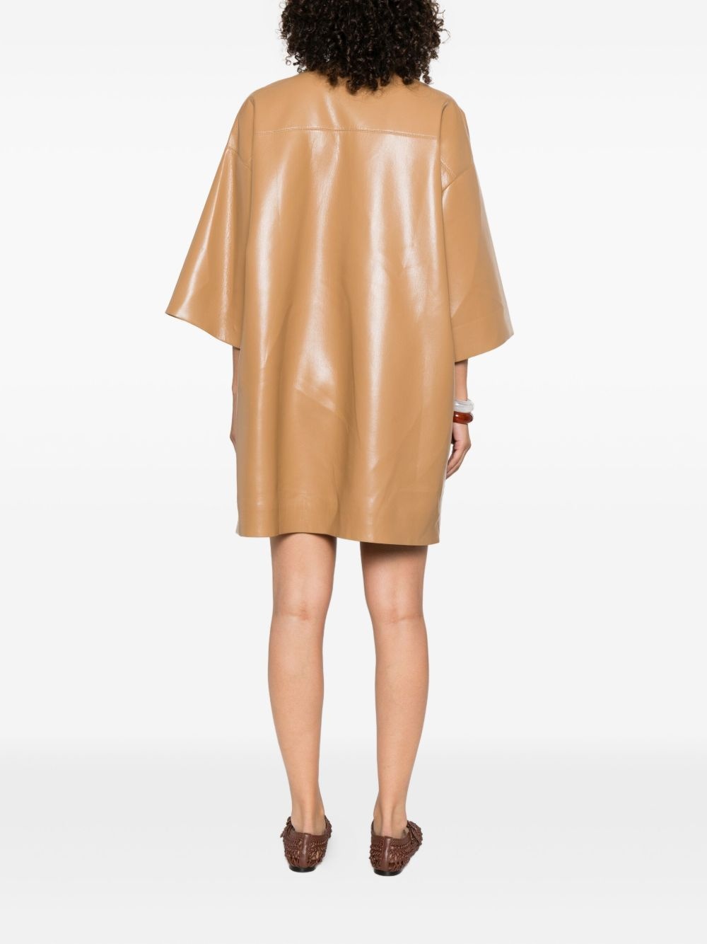 button-front shirt dress - 4