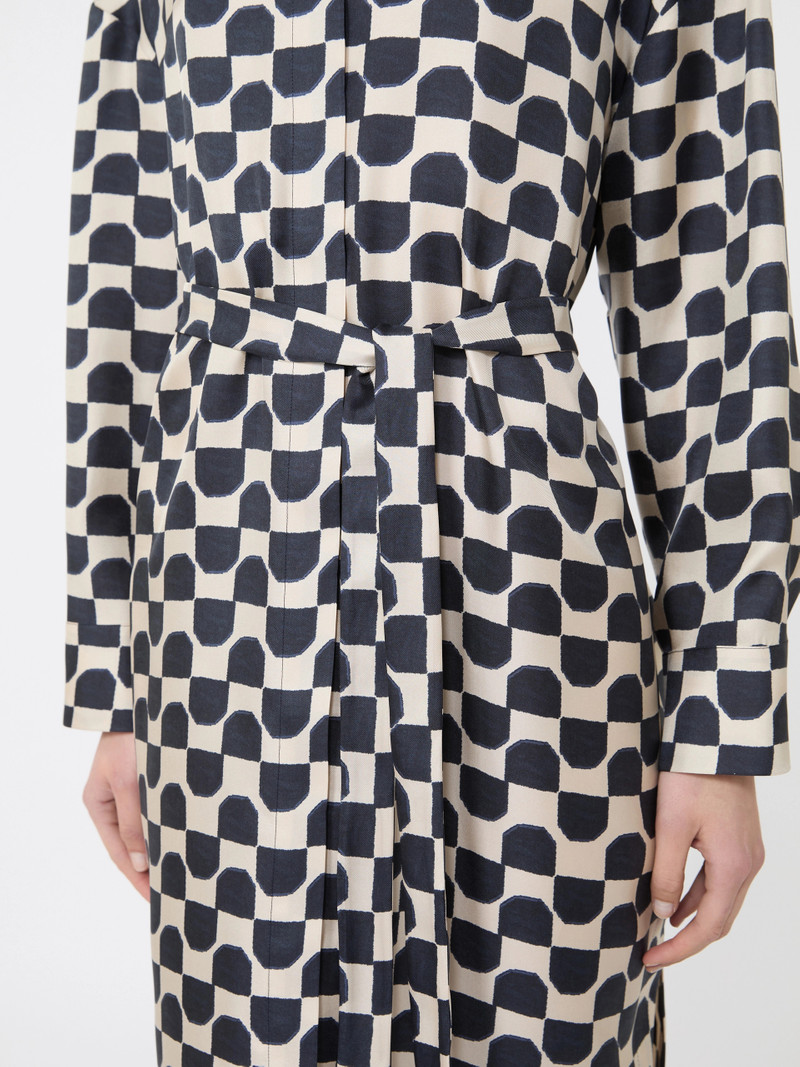 PINZA Pure silk twill kaftan - BLACK 5