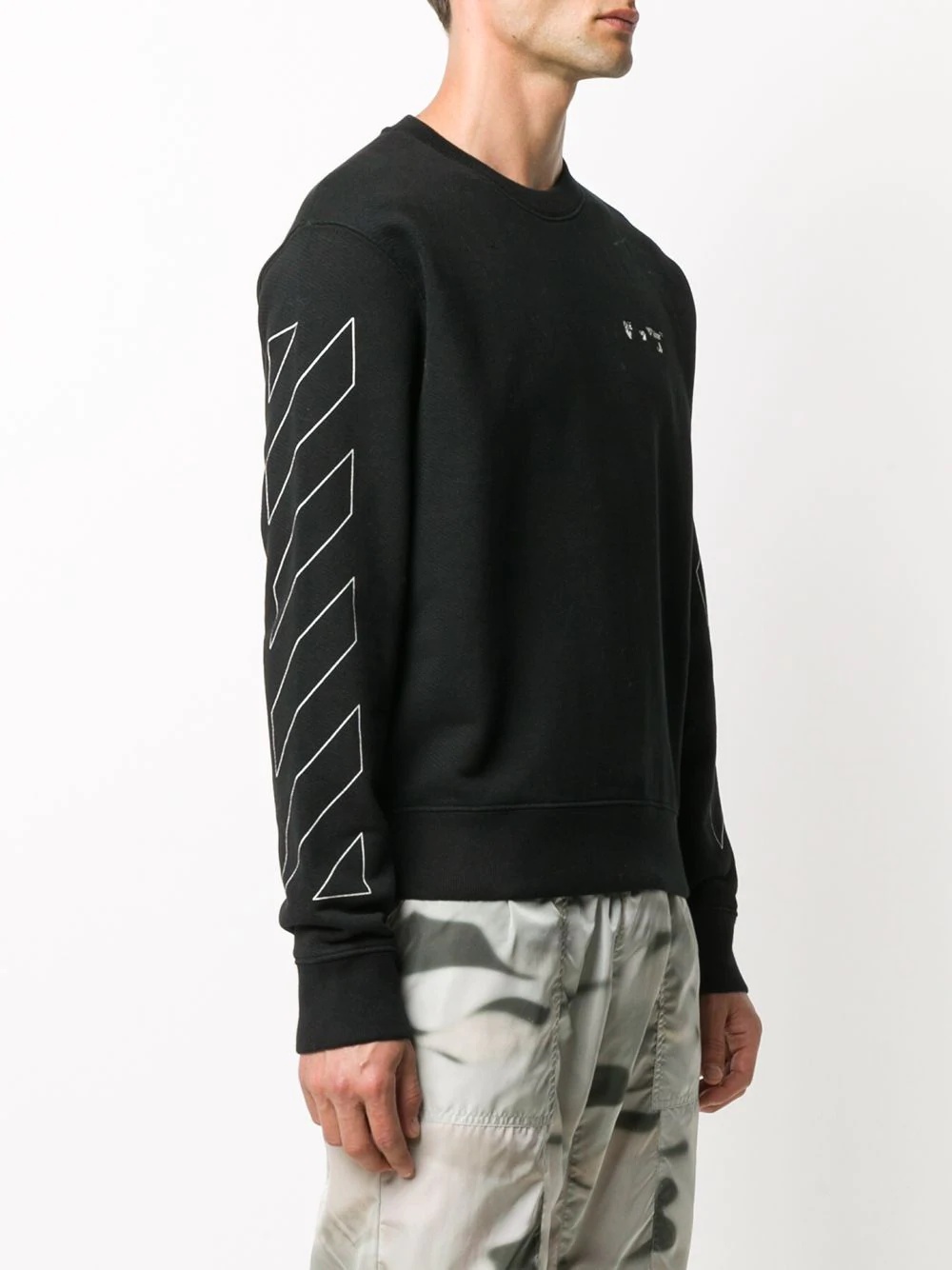 diagonal stripe sweatshirt - 3