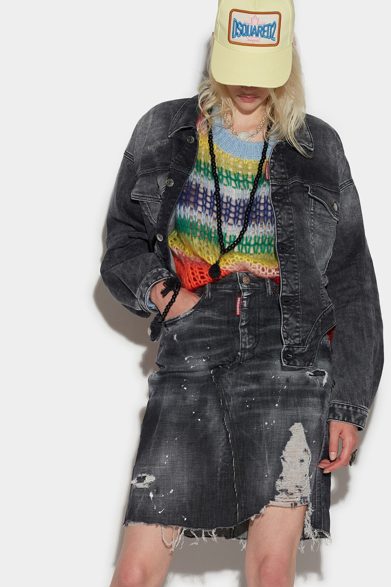 RAW CUT MIDI SKIRT 1