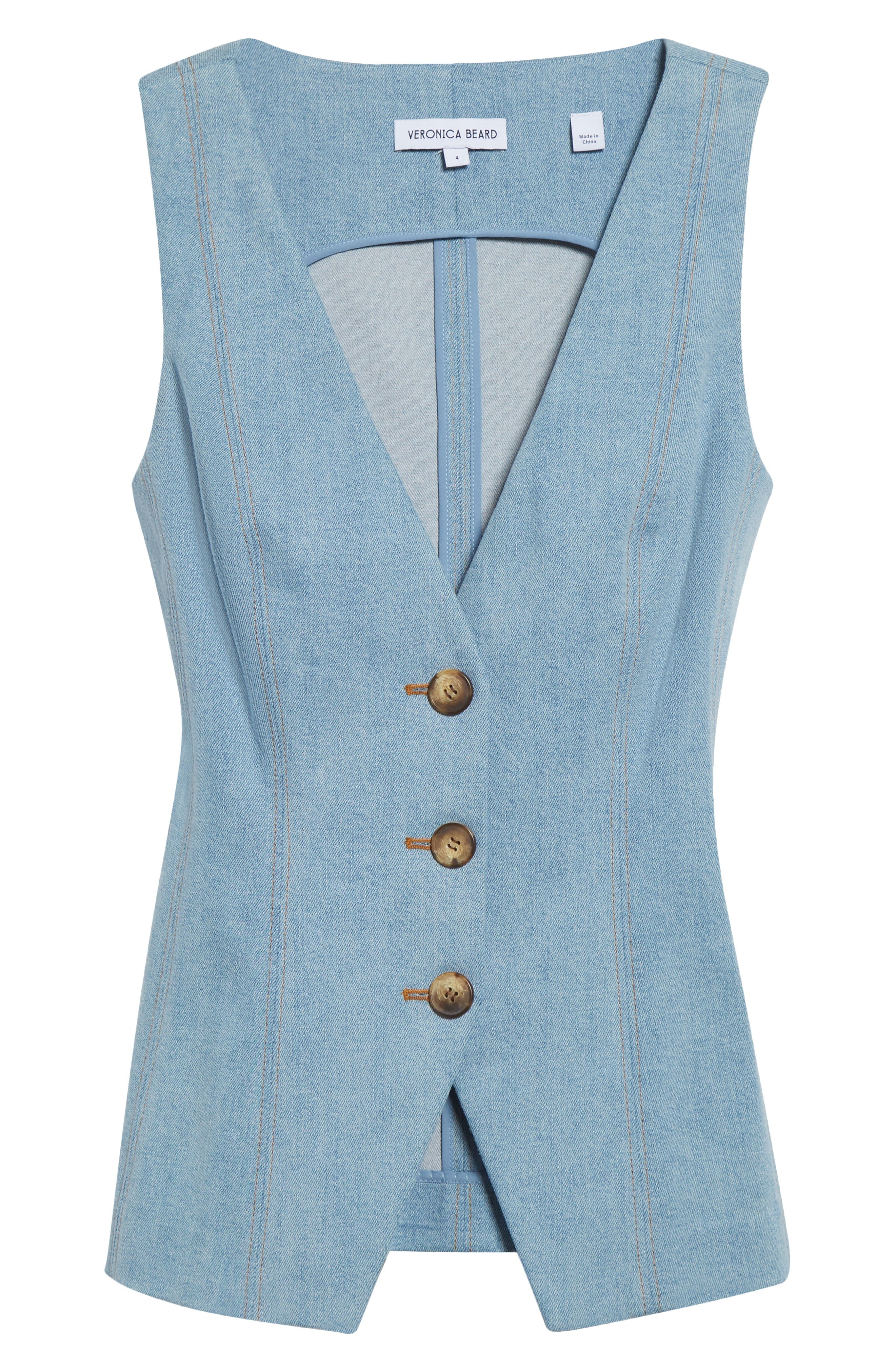 Veronica Beard Avalina Denim Vest in Blue Mirage at Nordstrom - 7