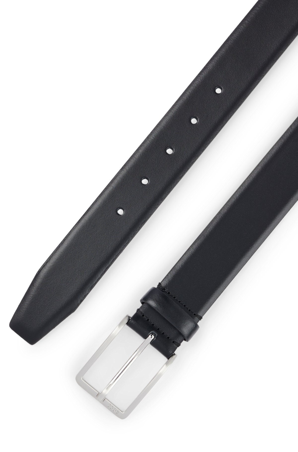 ITALIAN-MADE LEATHER BELT WITH ENGRAVED-LOGO BUCKLE - 3