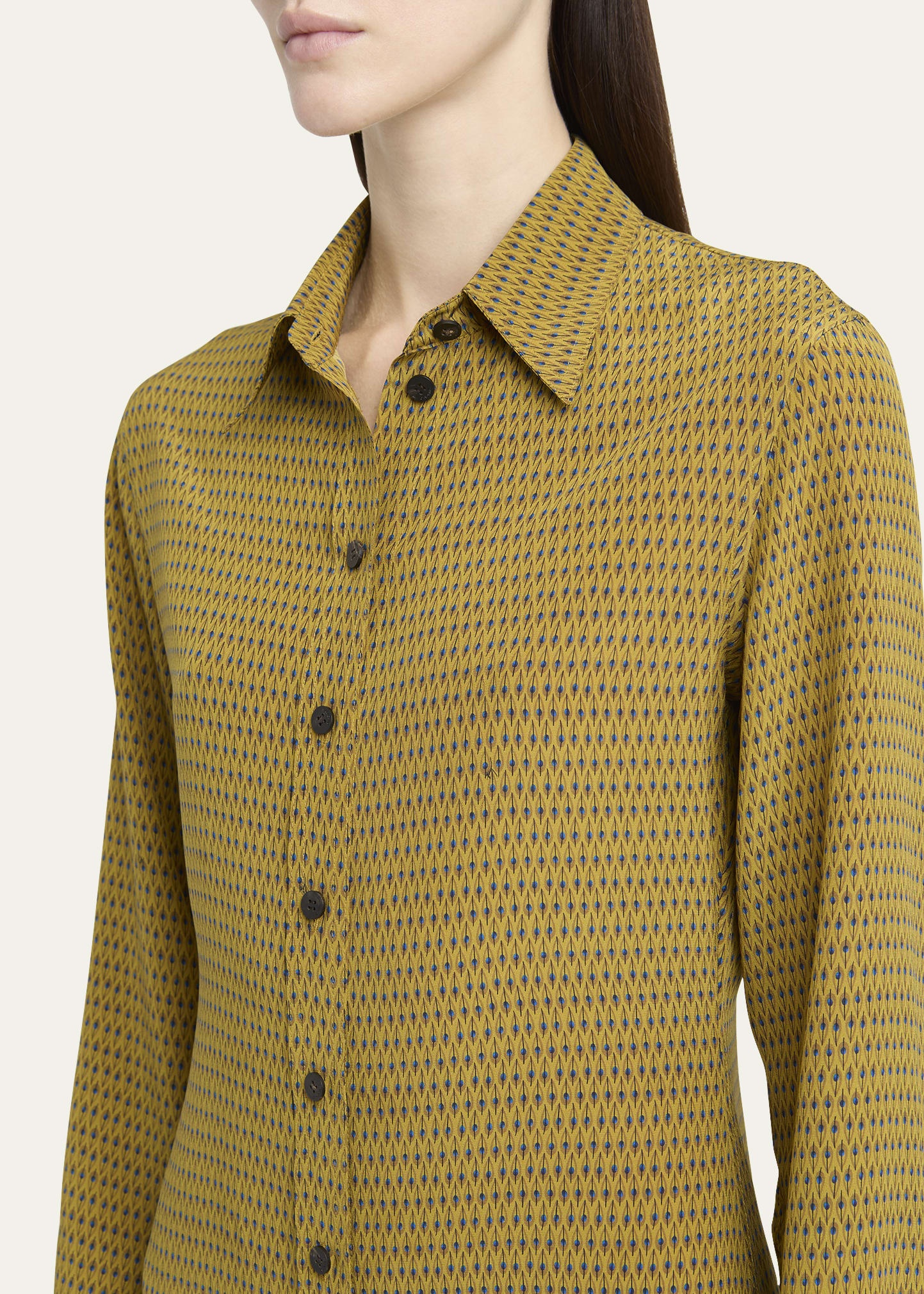 Peacock Silk Crepe De Chine Shirtdress - 5