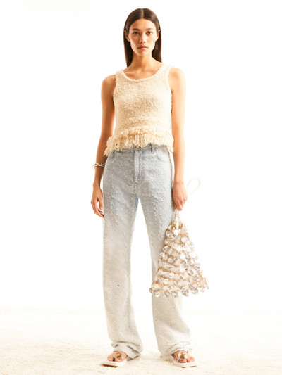 Paco Rabanne CREME WOVEN TOP WITH KNITTED FRINGES outlook