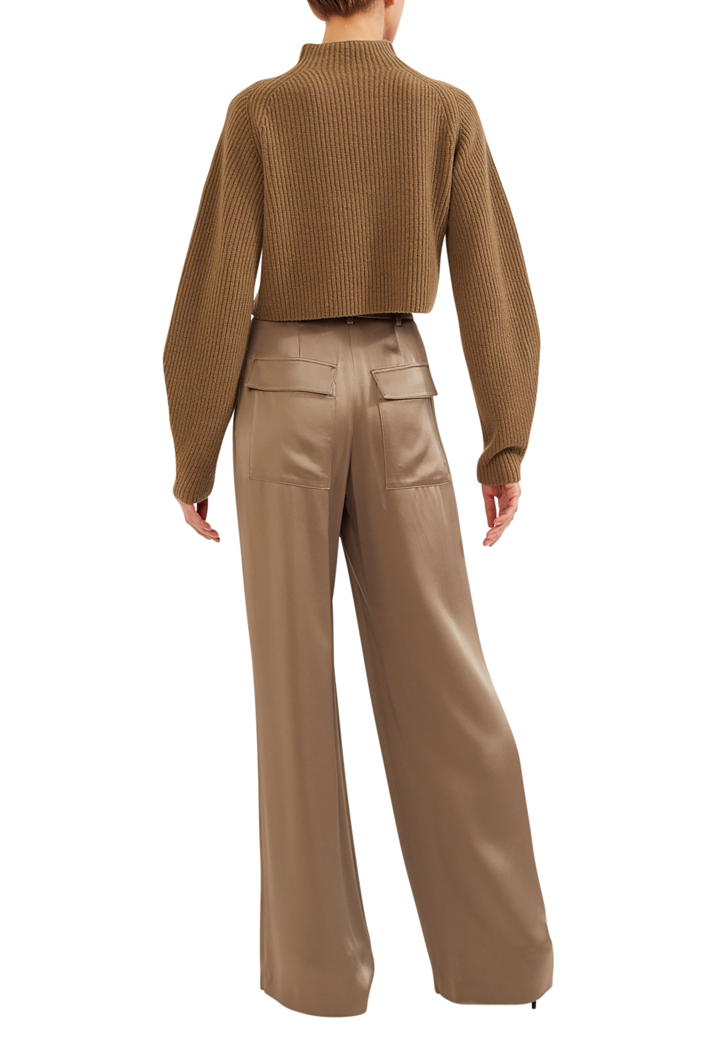 Satin Relaxed Pleated Pant - 4