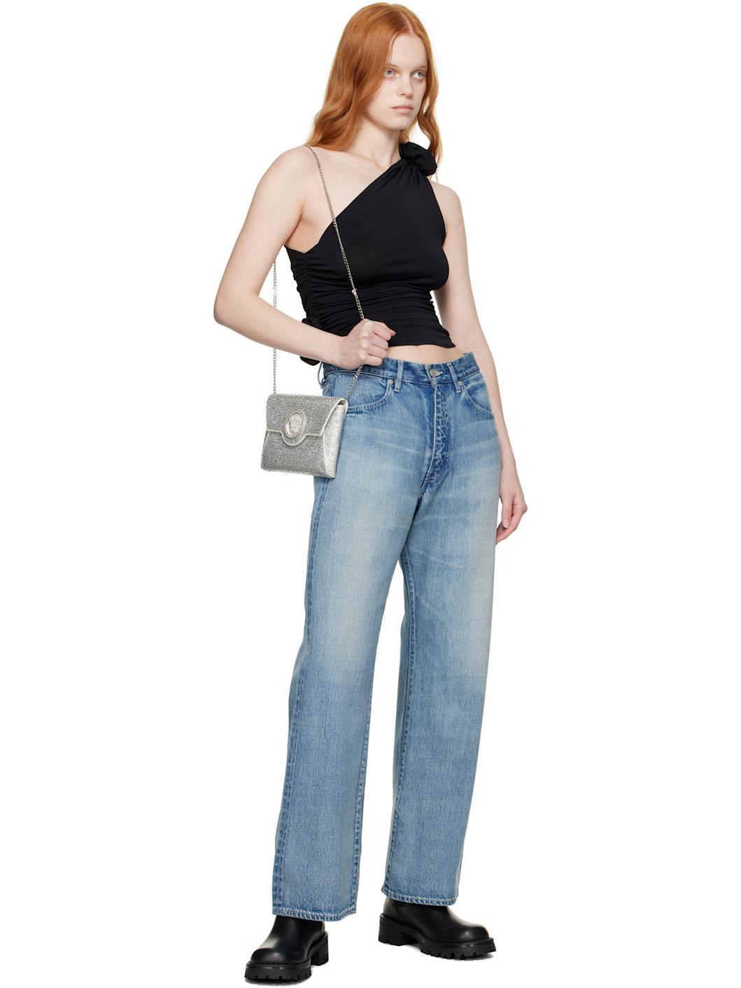 Silver Crystal 'La Medusa' Envelope Clutch - 4