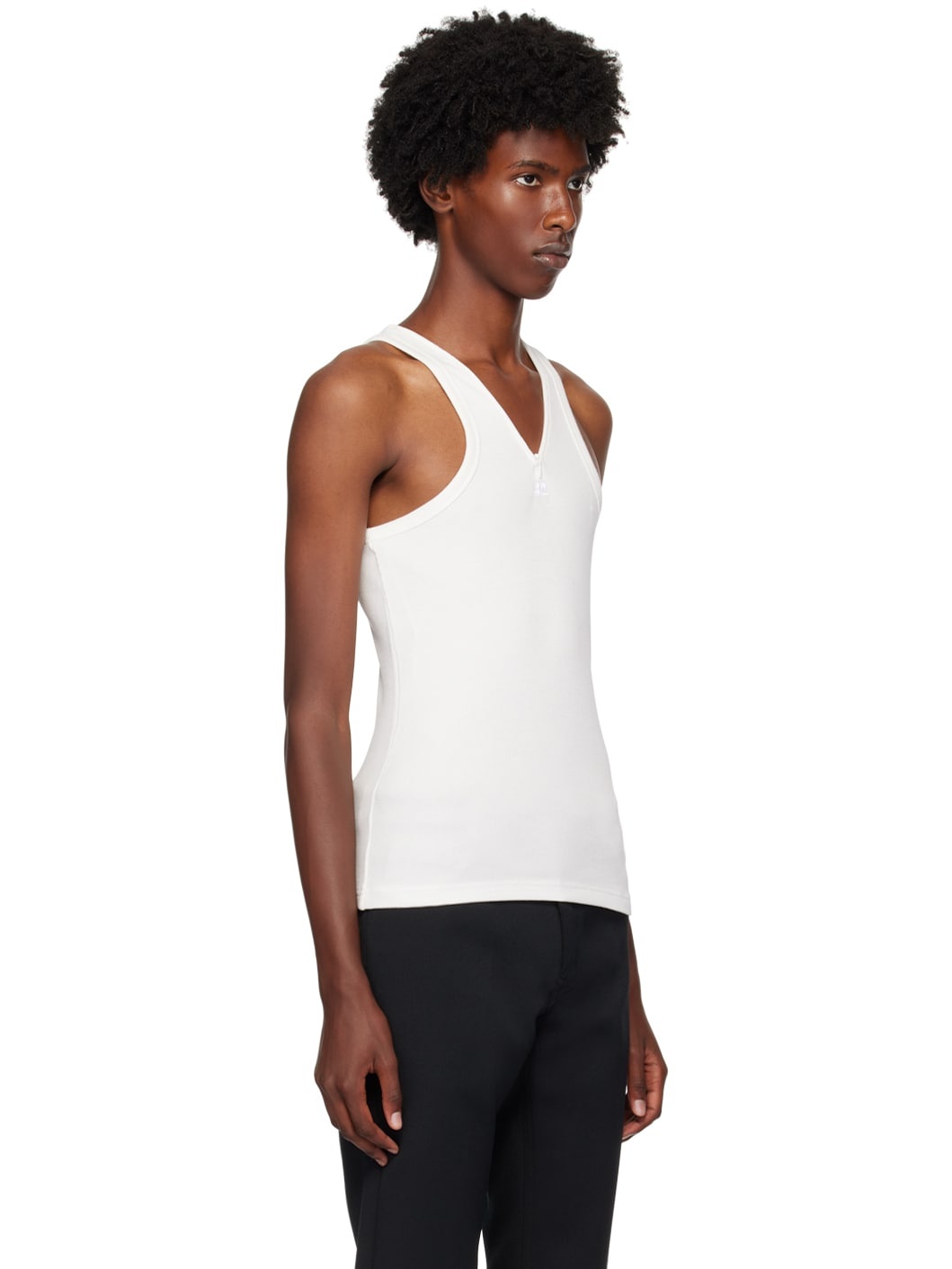 White Zipped Tank Top - 4