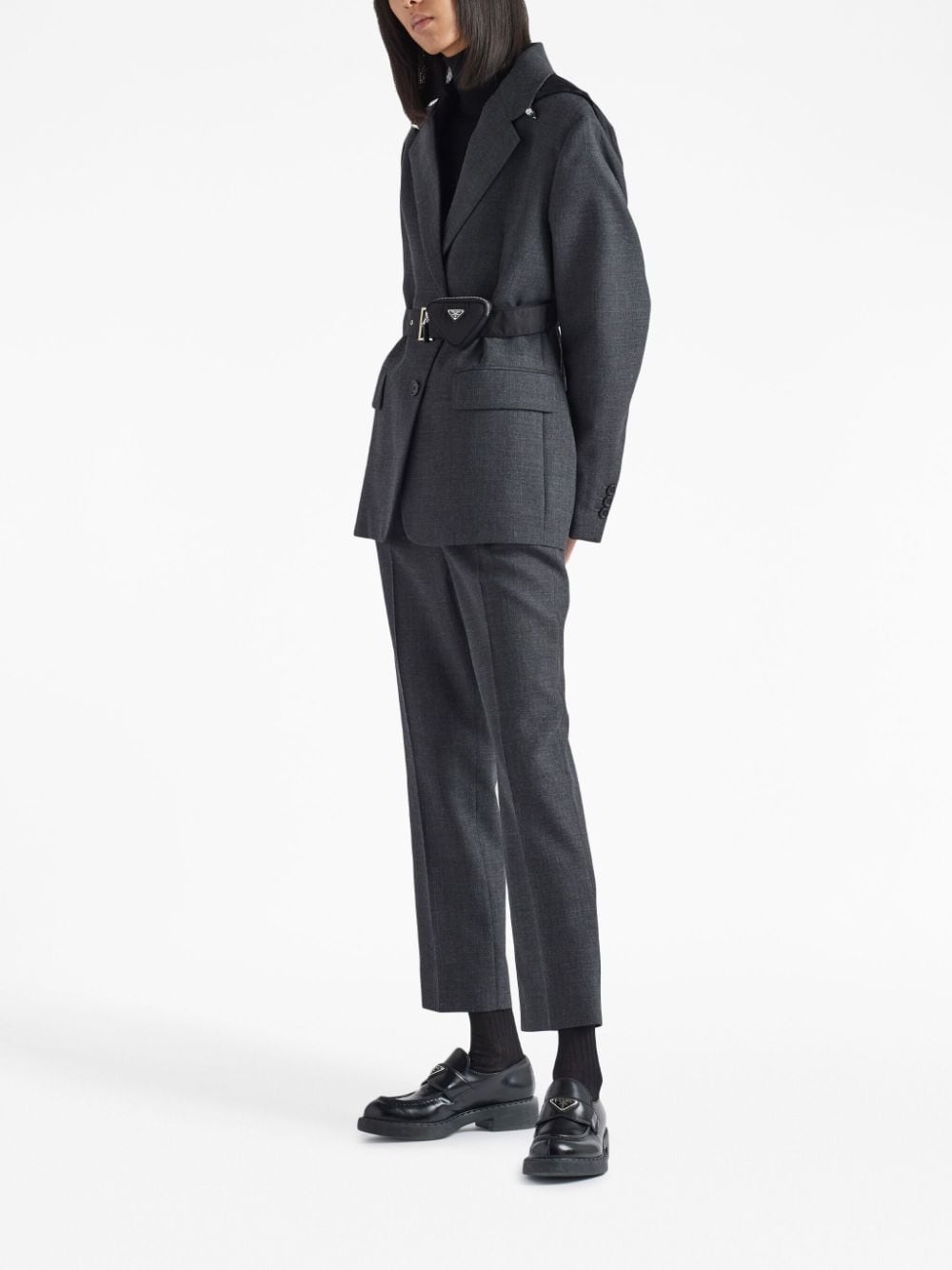 zip-pocket cropped trousers - 2
