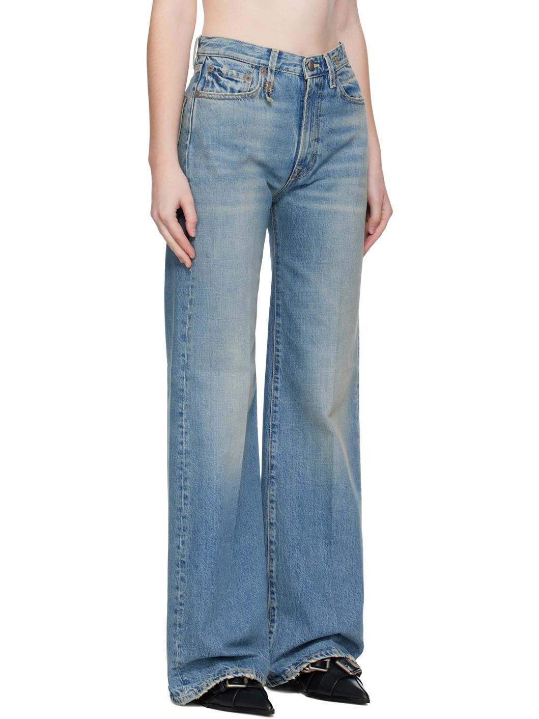 Blue Flare Jeans - 2