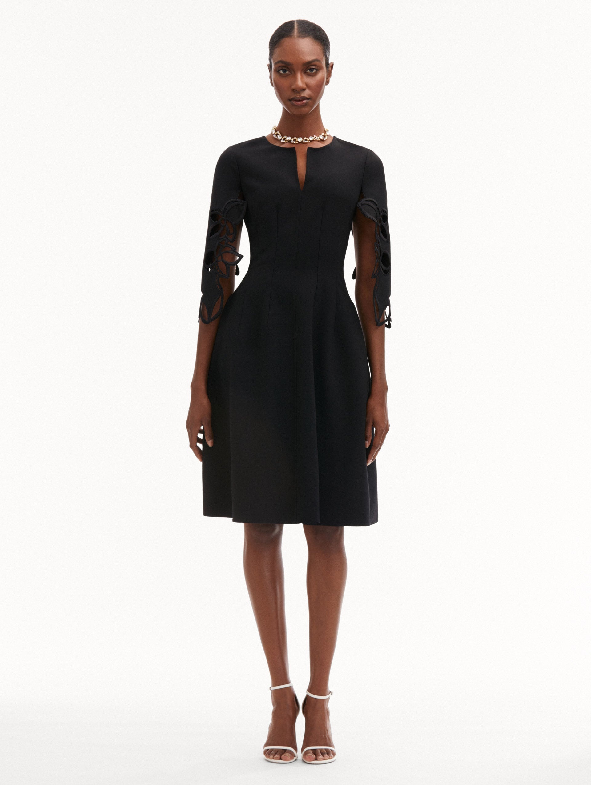 ORCHID SLEEVE SPLIT NECK DRESS - 2