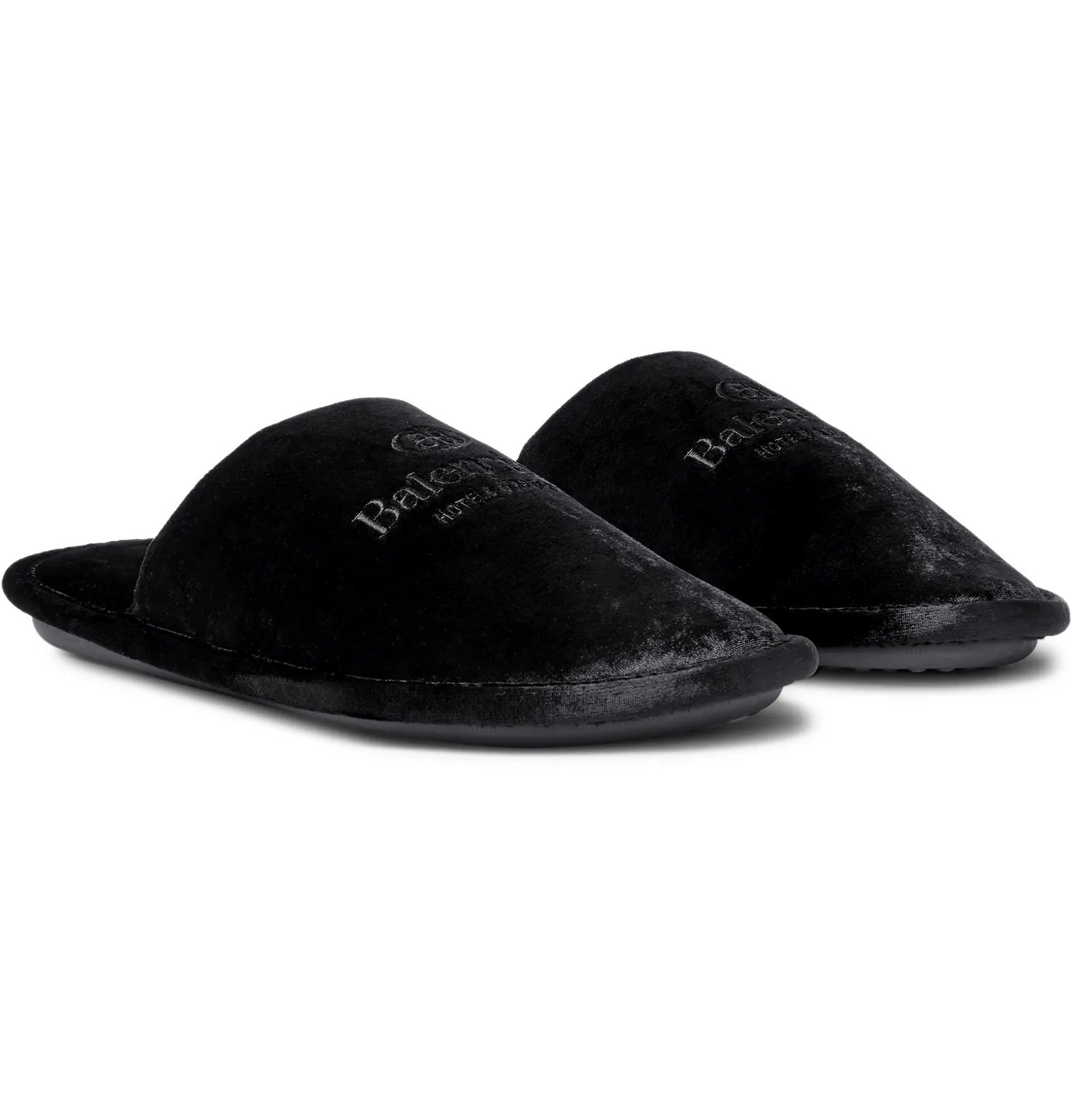 Home Logo-Embroidered Velvet Slippers - 2