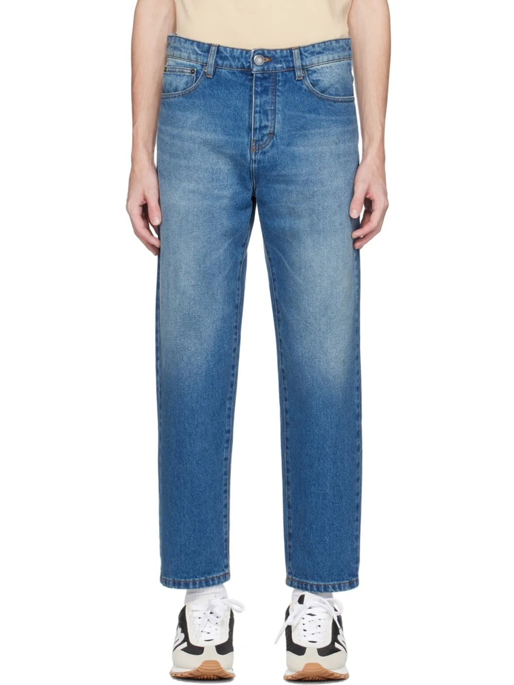 Blue Tapered Jeans - 1
