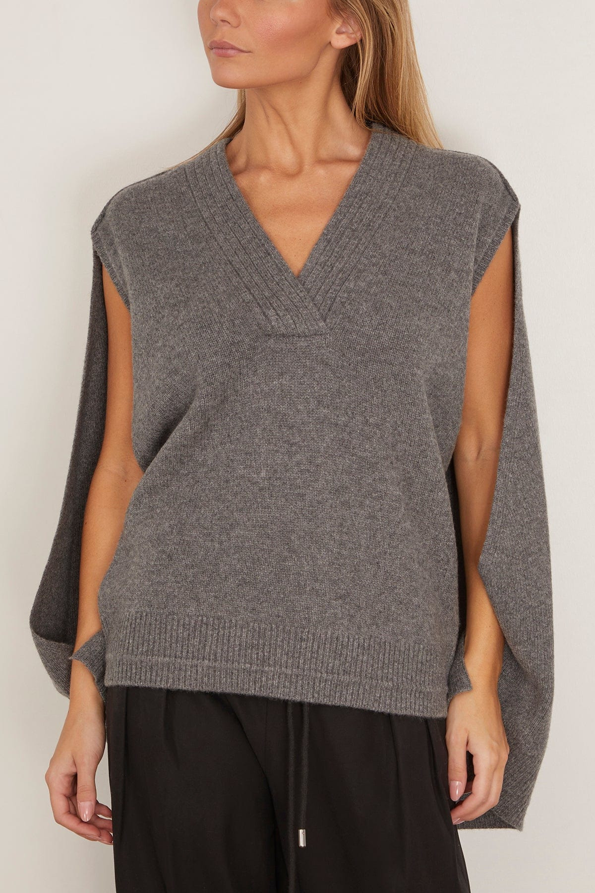 Cocoon Cape in Medium Heather Grey - 3