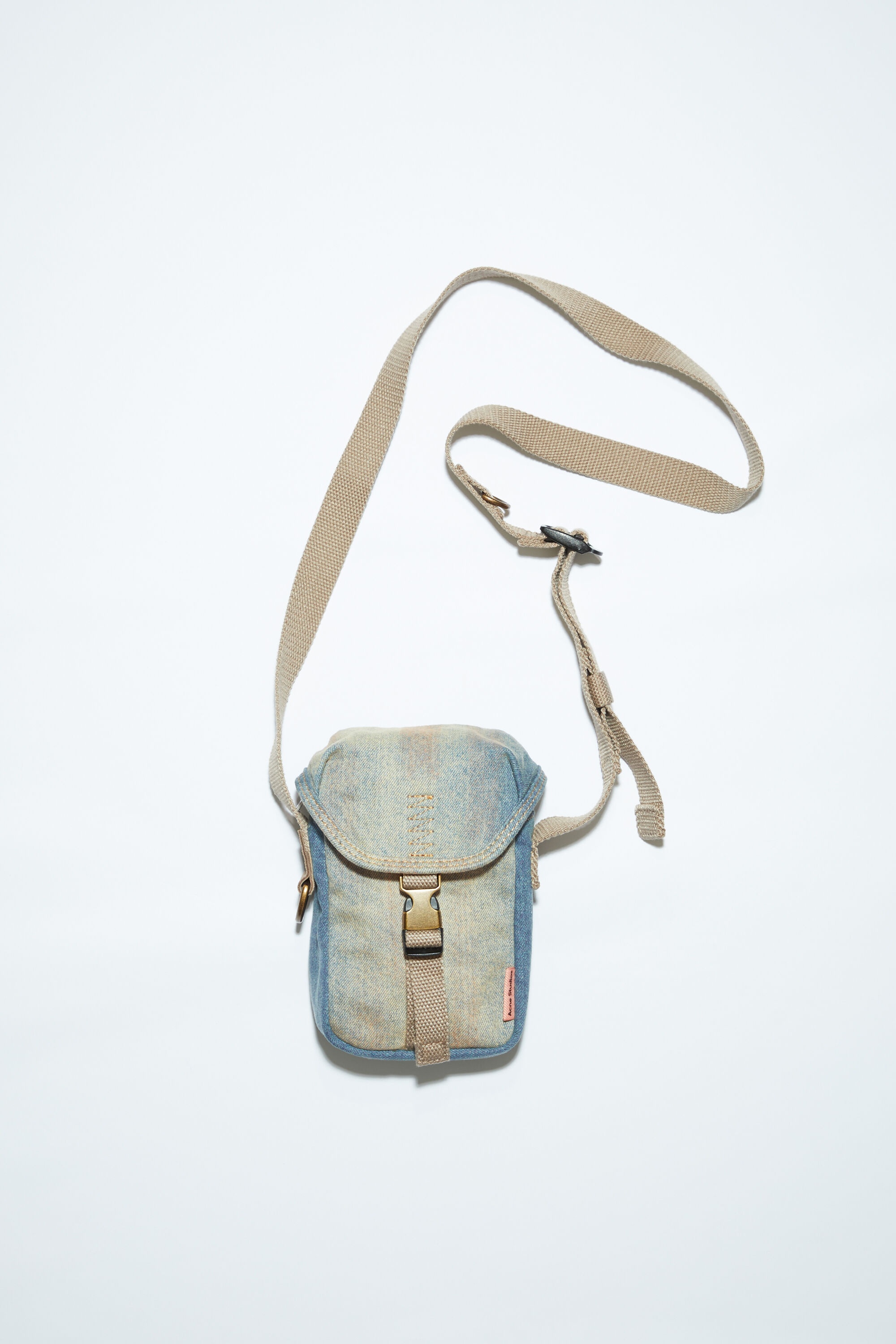 Denim mini pouch bag - Light blue/beige - 1