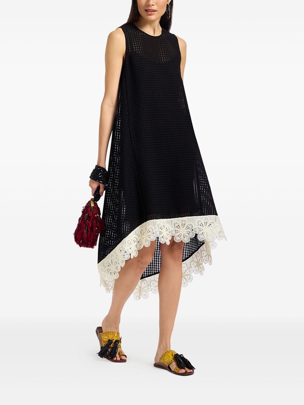 La Scala lace-embroidered sleeveless midi dress - 2