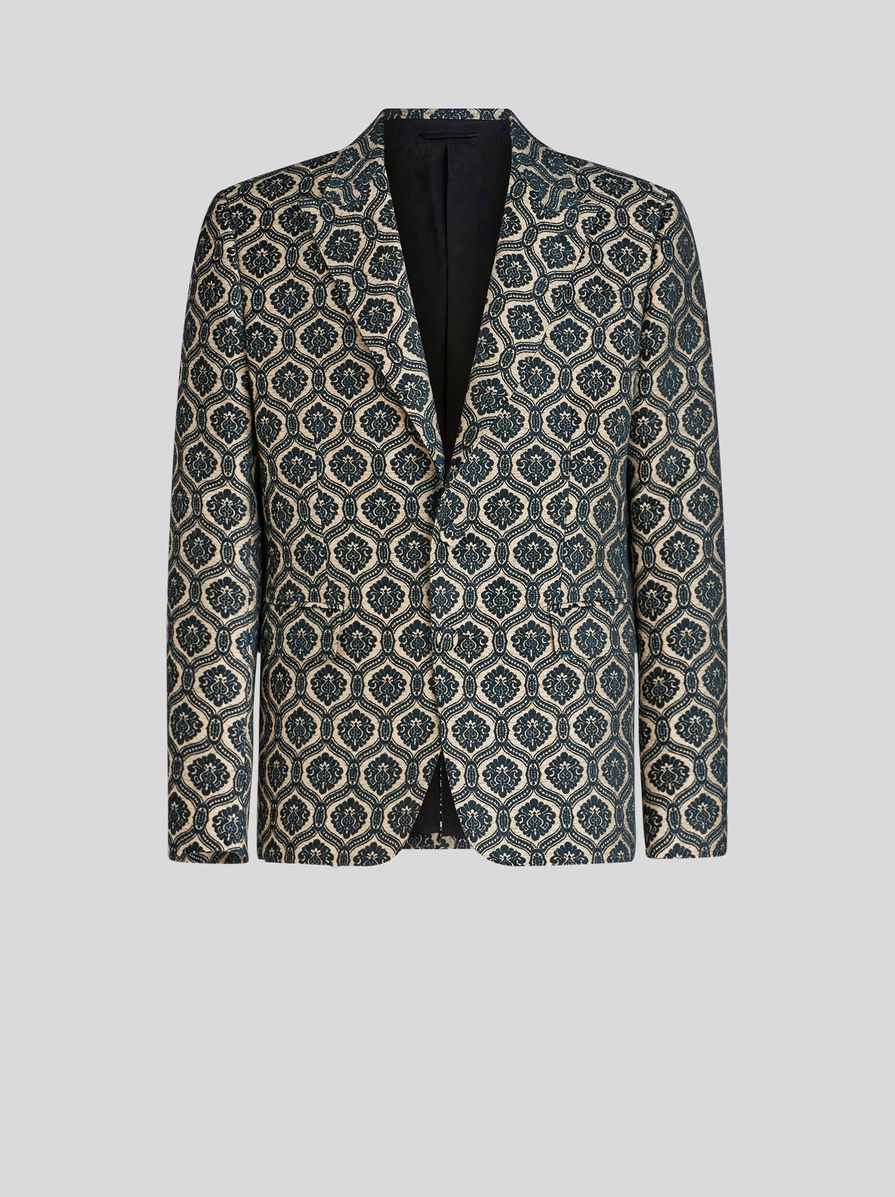 MACRO TIE PRINT JACQUARD JACKET - 1
