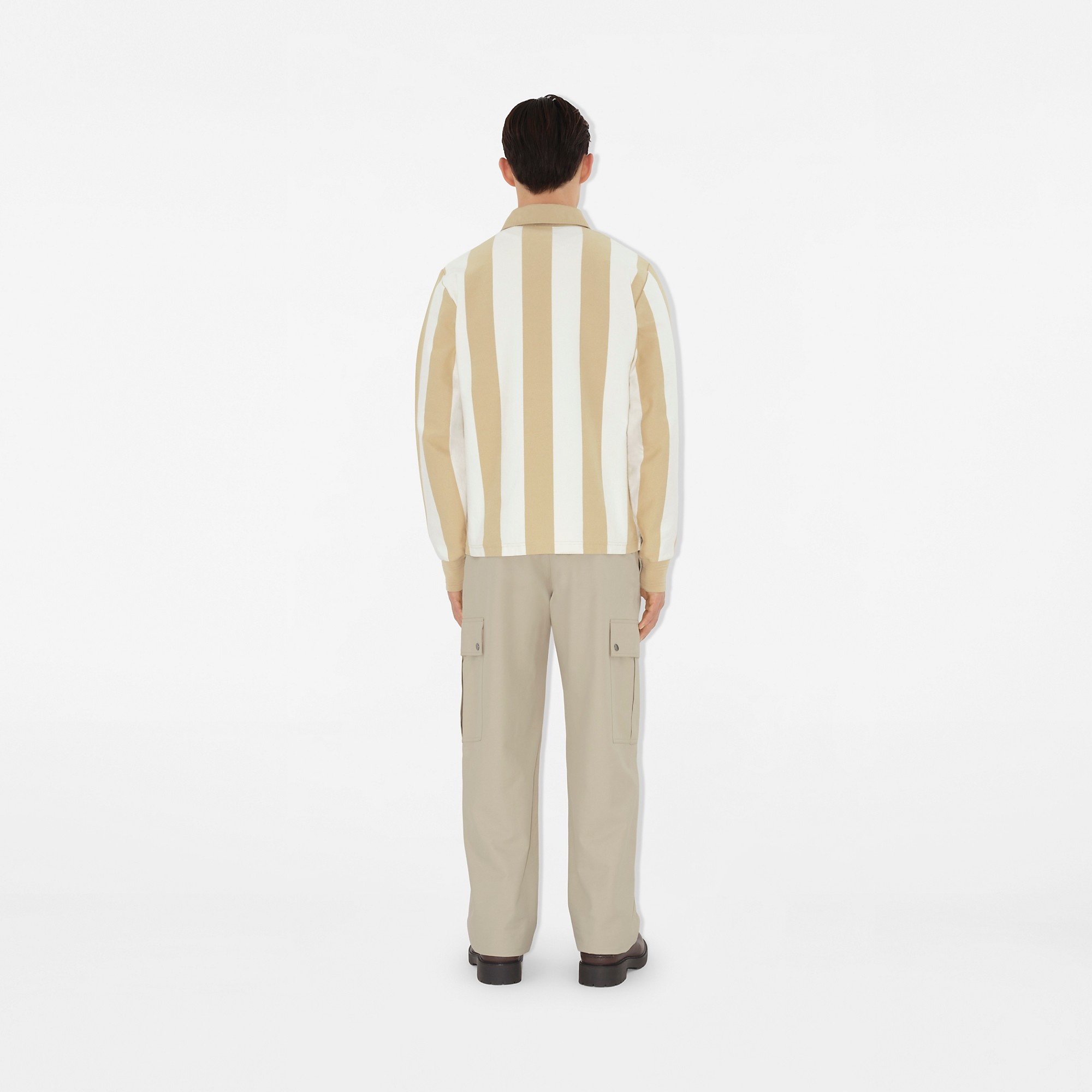 Long-sleeve Striped Cotton Polo Shirt - 4