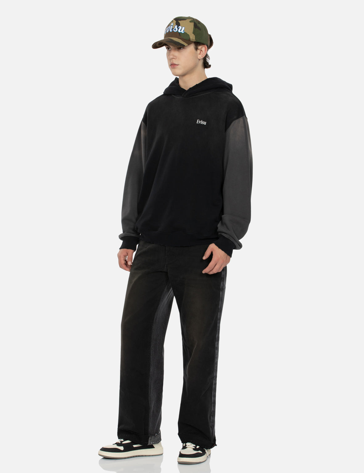 SEAGULL AND LOGO PRINT BOXY HOODIE - 4
