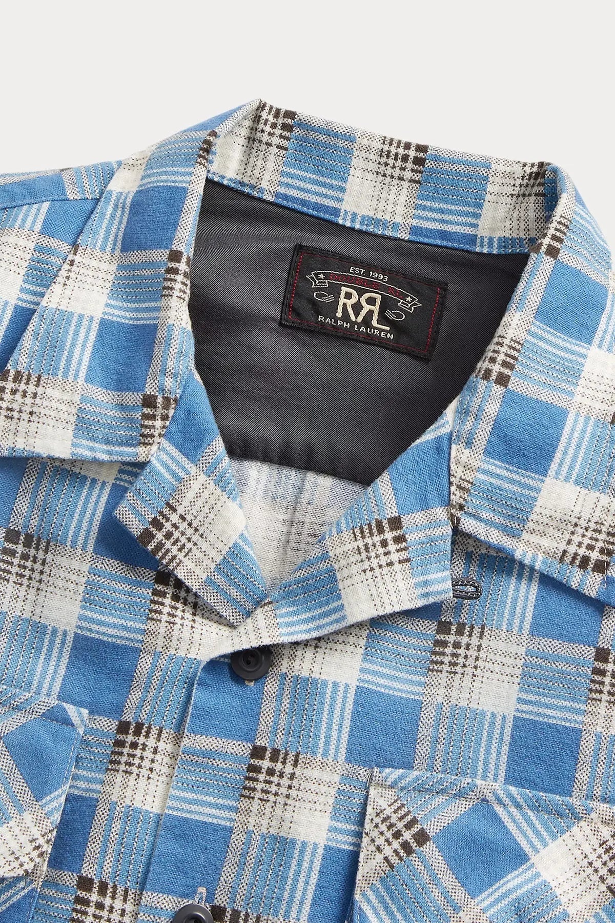 Plaid-Print Chamois Camp Shirt - Blue/Multi - 3