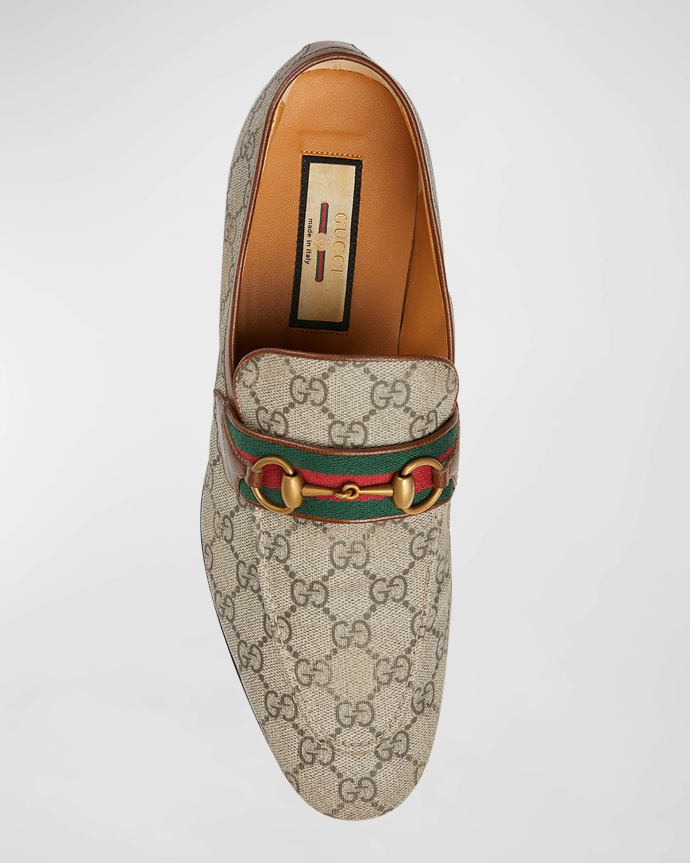 GUCCI Men's Paride GG Supreme Canvas Web Bit Loafers