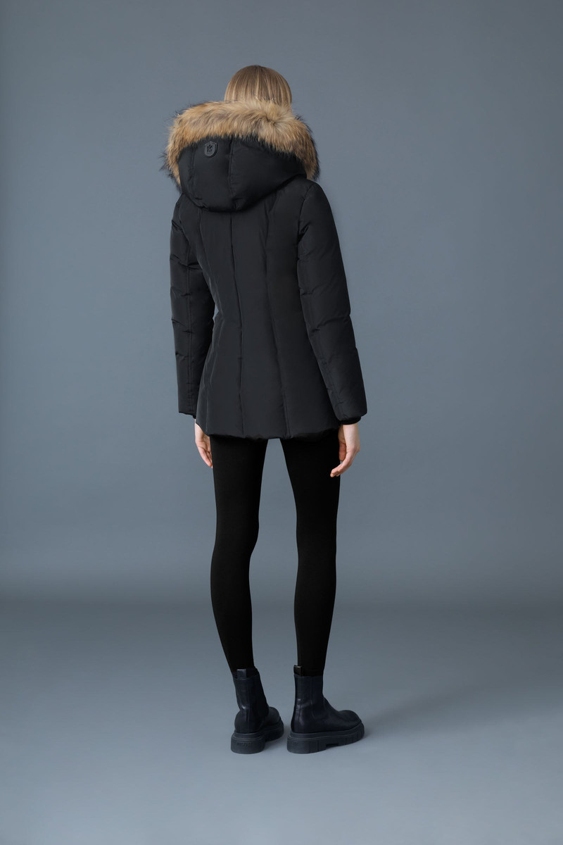 ADALI down coat with natural fur Signature Mackage Collar 4