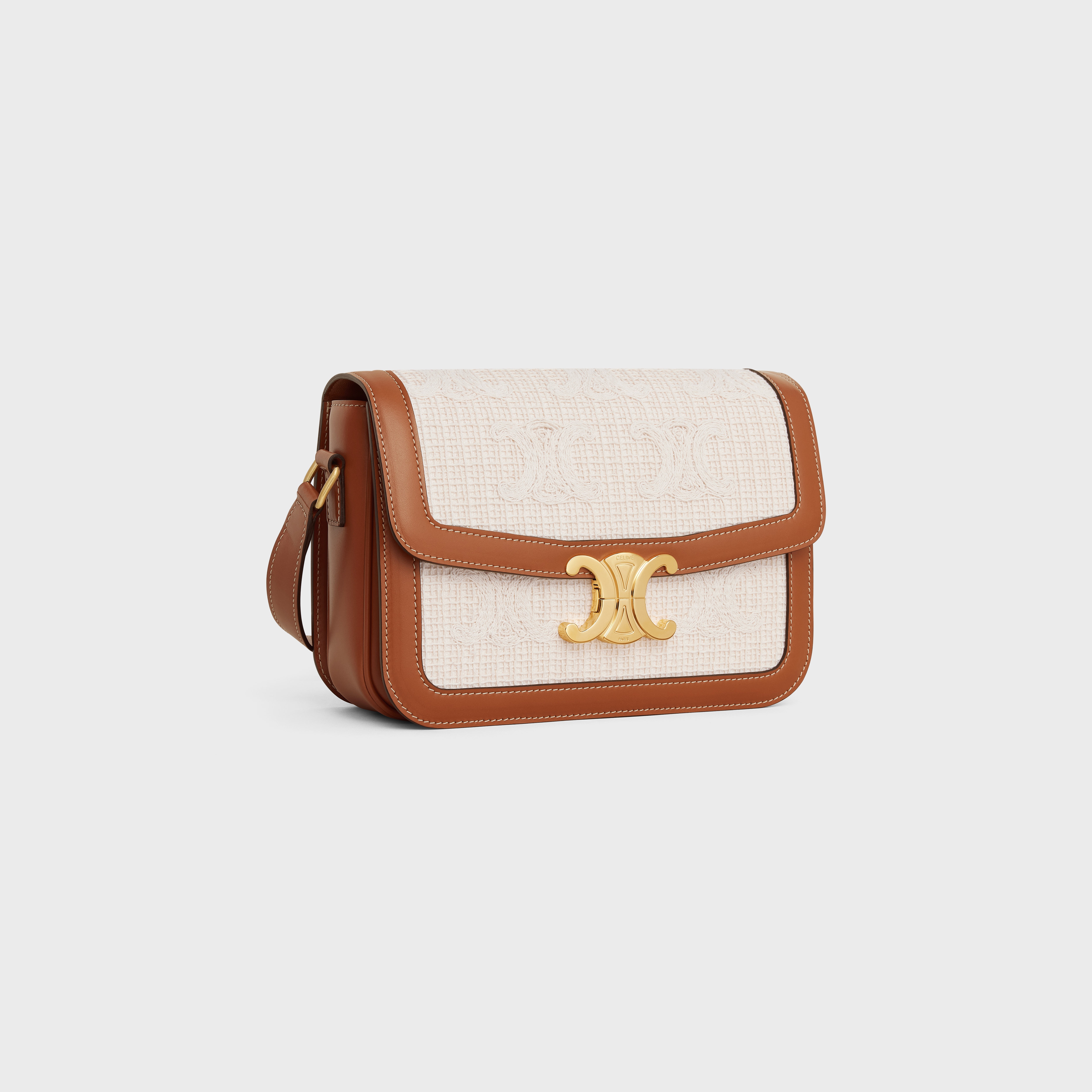 Classique Triomphe Bag in TEXTILE WITH TRIOMPHE CROCHET EMBROIDERY - 2