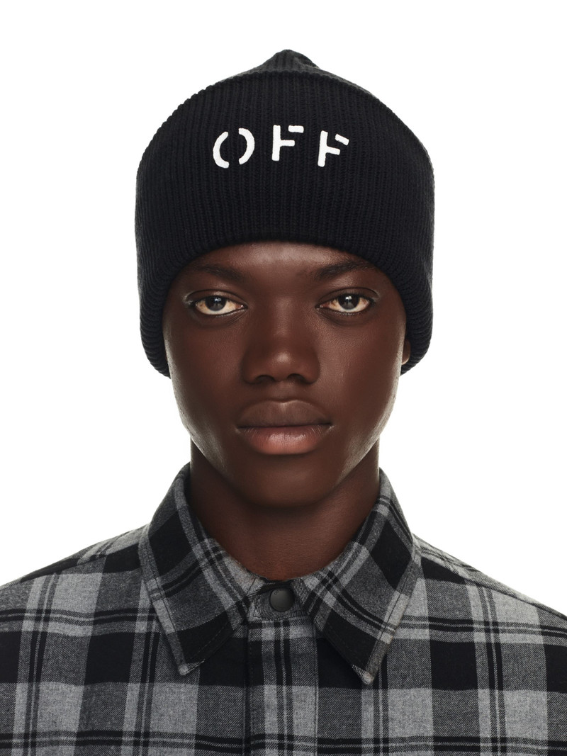 Off Stamp Loose Knit Beanie 3