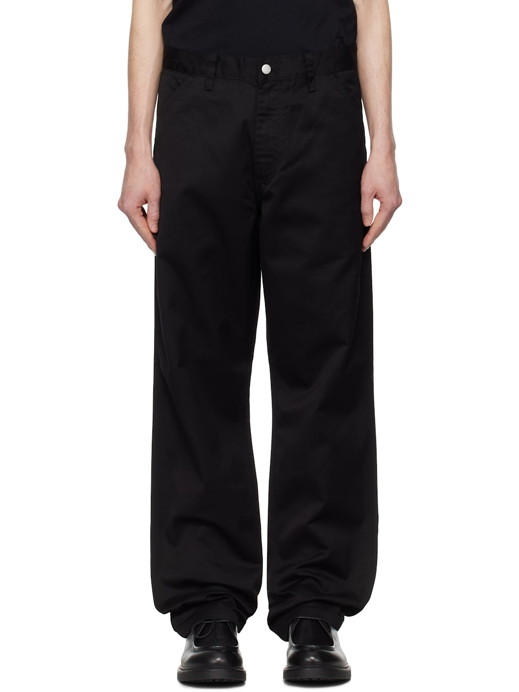Black Simple Trousers - 1