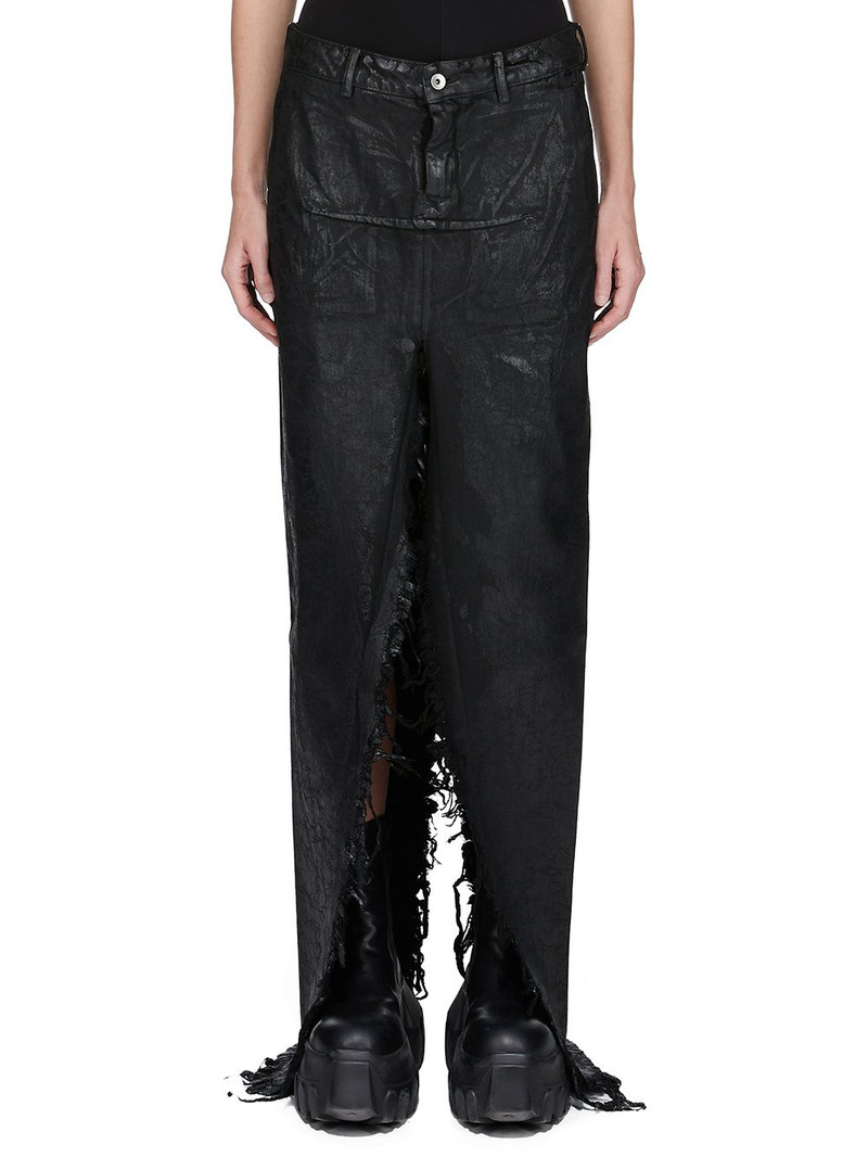 Black Concordians Runway Sliced Denim Maxi Skirt 1