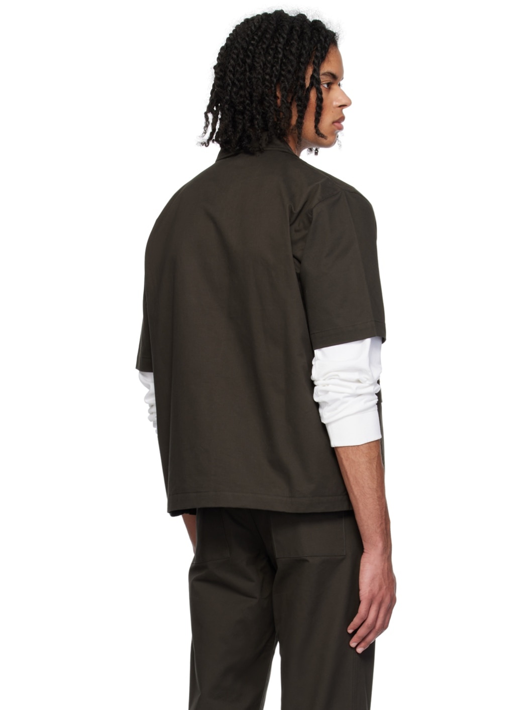 Brown Solid Shirt - 3