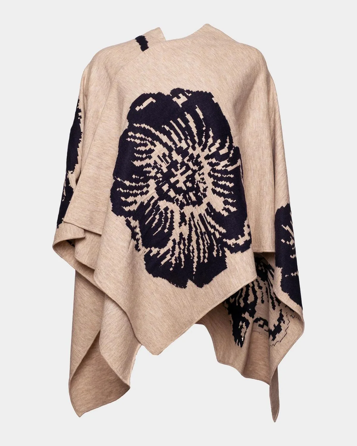Ginny Handkerchief-Hem Floral Knit Wrap - 1