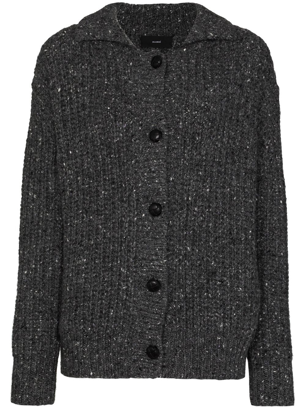 speckled fancy ribbed cardigan - 1