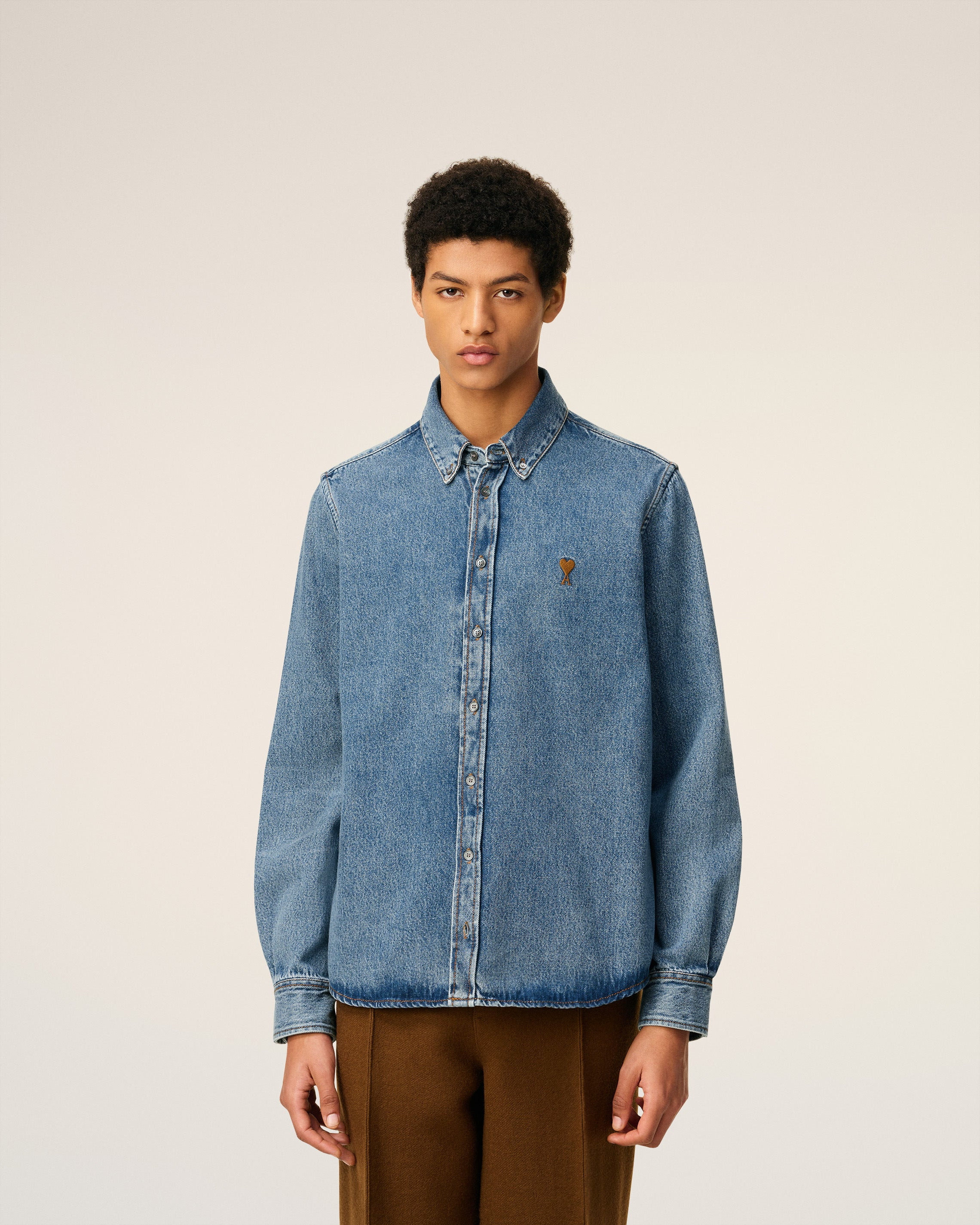 BLUE COTTON BUTTON DOWN AMI DE COEUR SHIRT - 3